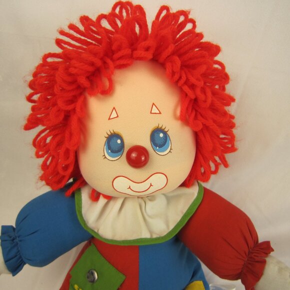 1983 Vintage Amtoy Teach Me To Dress Clown Doll Plush 16" Zipper Button Snap Tie - Picture 2 of 10